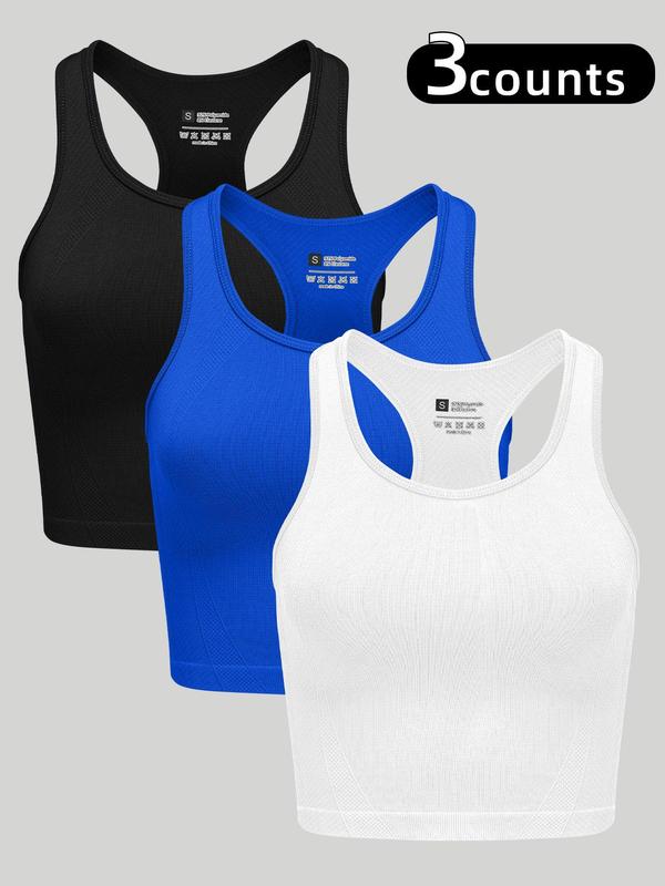 Women's Scoop Neck Sports Vest, Quick Drying Breathable Sports Tank Top for Yoga Gym Workout Running, Fall Outfits, Back To School Clothes for Fall, Ladies Sportswear Clothing for Fall