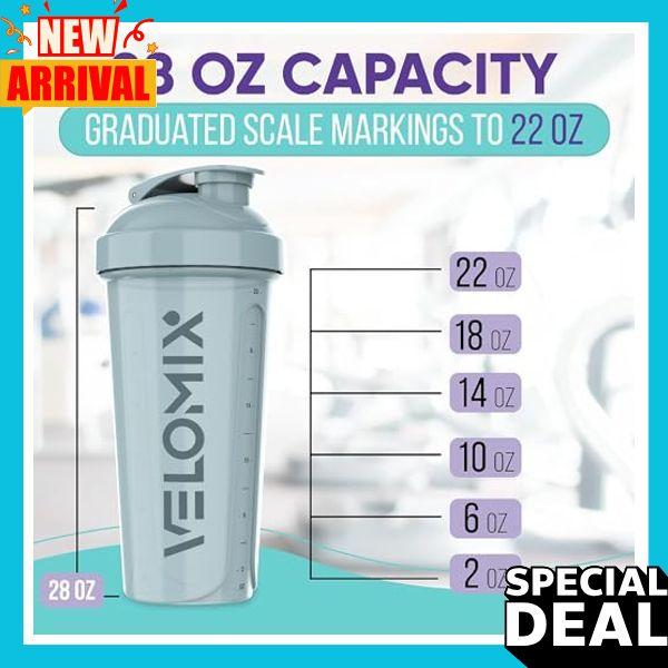 -4 PACK- 28 oz Shaker Cups for Protein Shakes - 4x Wire Whisk | Leak Proof Protein Shaker Bottles for Protein Mixes | Protein Shaker Bottle Pack | Mixer for Protein Shakes