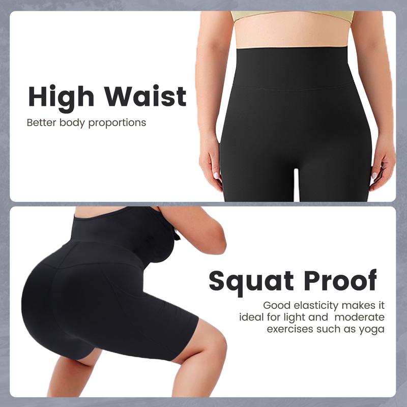 Viconow Tummy Control Workout Shorts for Women with Pockets - High Waist Bike Shorts for Gym Workout Athletic Running Yoga