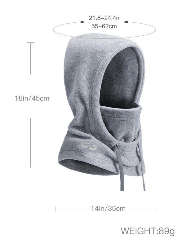 Solid Drawstring Design Balaclava Hat, Windproof Warm Fleece Ski Mask, Outdoor Cycling Warmer Winter Sports Cap for Men & Women