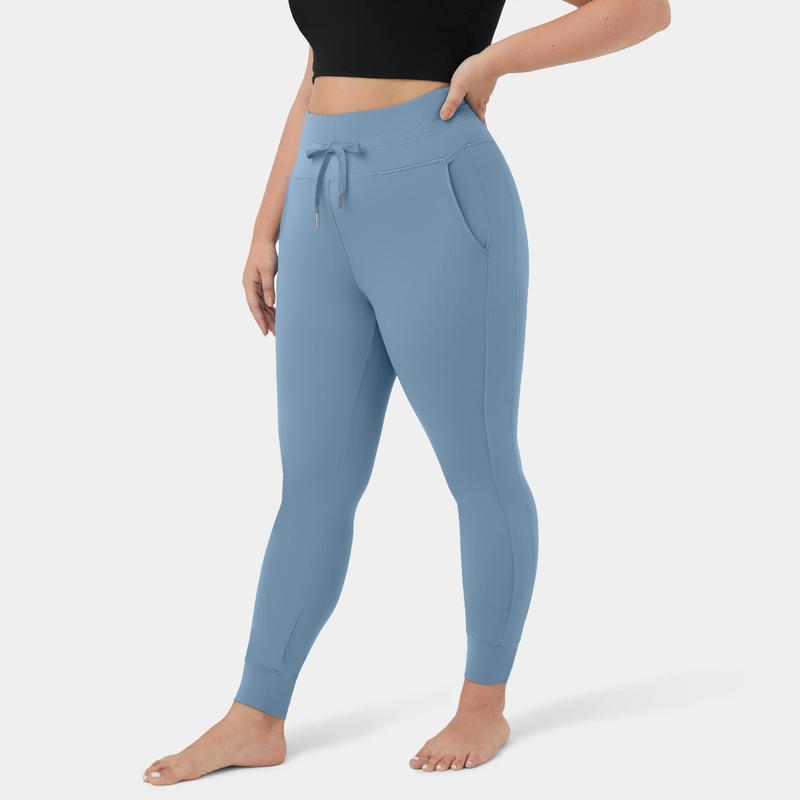 Halara Softlyzero™ Airy High Waisted Drawstring Side Pocket Plain Full Length Cool Touch Plus Size Joggers-UPF50+