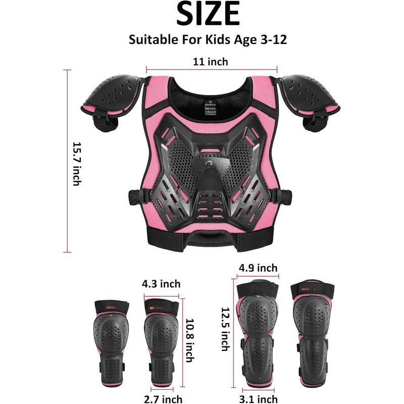 Dirt  Gear Armor Vest Suit,  Chest Protector with  Elbow Pads, Youth Riding Protective Gear for Motocross Cycling Skating Ski Off-Road