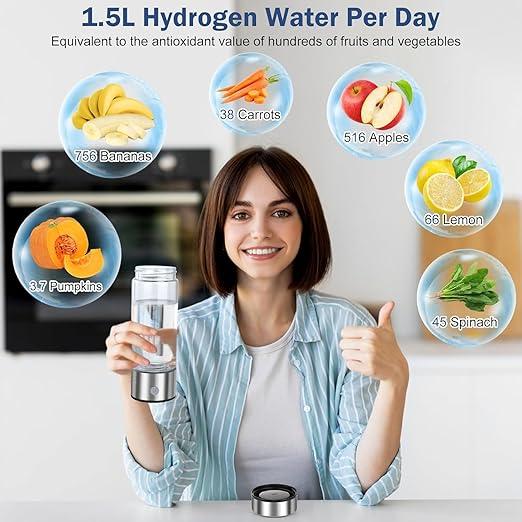 Hydrogen water bottle hydrogen water generator water glass cup rich in hydrogen bottle for school gym outdoor travel