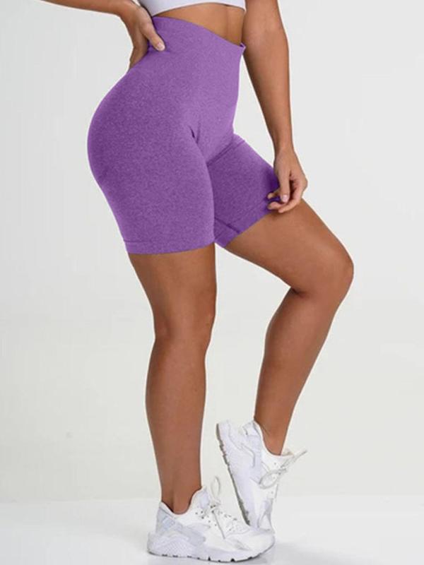 Women's Solid High Waist Sports Gym Shorts, Casual Comfy Breathable Quick Drying Skinny Shorts for Yoga Gym Workout Running, Ladies Sportswear Bottoms for Summer