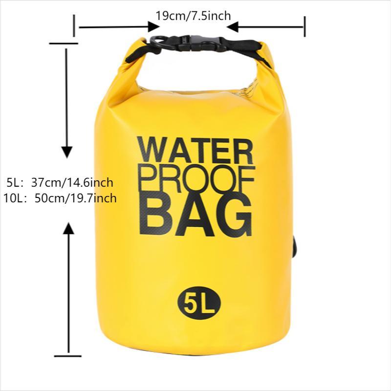 Outdoor Waterproof Bag, 5L 10L Waterproof Storage Bag with Adjustable Strap, Portable Swimming Rafting Bag, Outdoor Camping Hiking Accessories