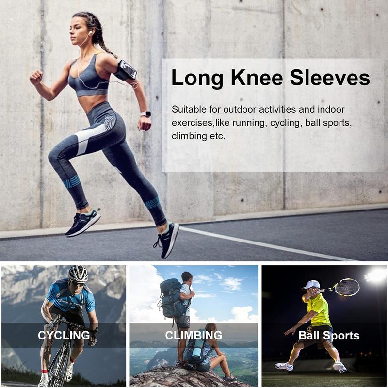 Full Leg Sleeves Long Compression Leg Sleeve Knee Sleeves Protect Leg, for Man Women Basketball, Arthritis Cycling Sport