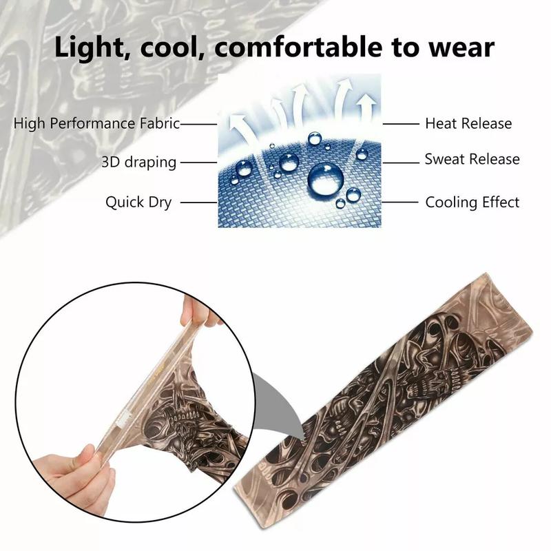 10 PCS of Tattoo Arm Sleeves, Unique Sleeves, Sun Resistant Cooling Sleeves Sports Accessories, UV Protection Cover sport arm