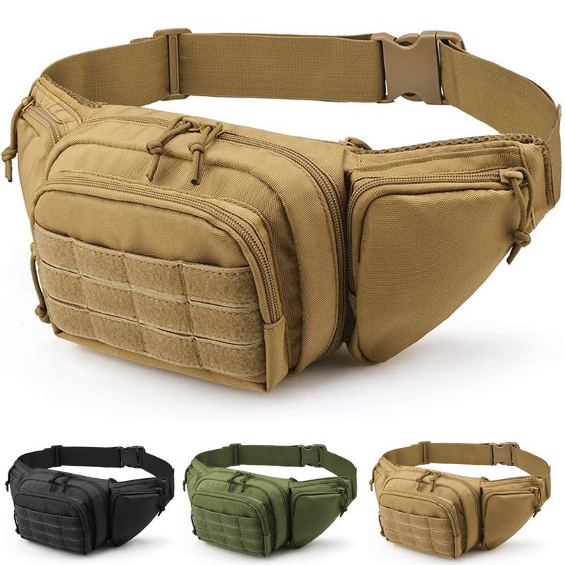 Tactical Fanny Pack for Men, Waist Bag Pack with Adjustable Strap for Outdoors Fishing Cycling Camping Hiking Dog Walking