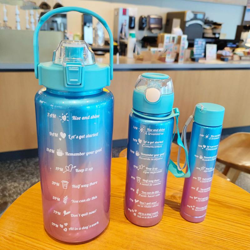 Water Bottle set of 3  2000ML, 700ML & 300ML Mice Powder Coating High Quality Cup Leak proof plastic outdoor sports water bottle for home gym