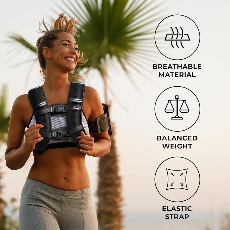 Weighted Vest - Weight Vest for Running, Strength Training & Muscle Building, Features Reflective Stripe for Safe Outdoor Workouts (Available in 8lbs to 30lbs)