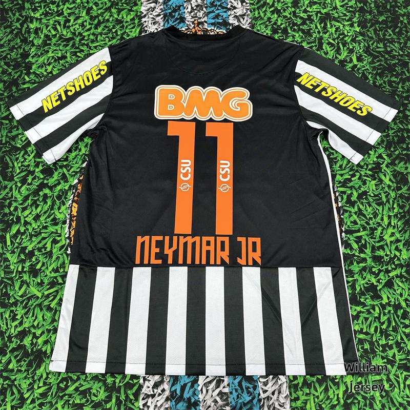 1213  Soccer Jerseys Fan Edition Away Shirt Neymar #11 Black Orange Short Sleeve cool jerseys