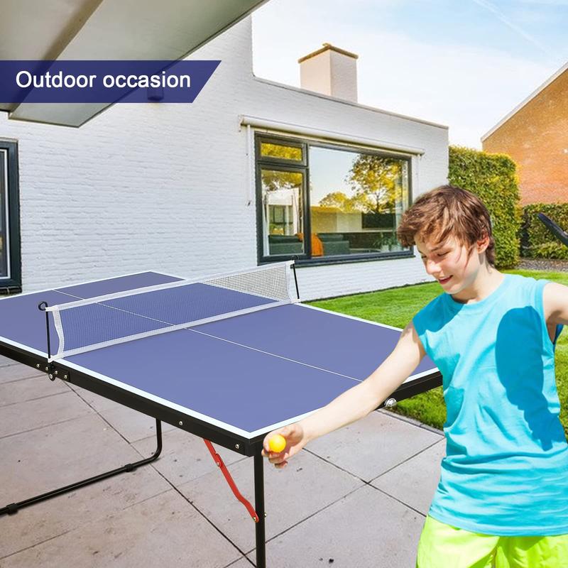 Table Tennis Table Ping-Pong Tables Set - 100 Preassembled Foldable & Portable Ping Pong Family Game Tables for Outdoor Indoor