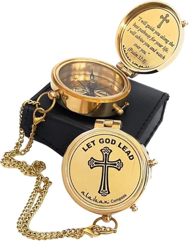 Divine Path Engraved Compass - I Will Guide You - Psalm 32:8