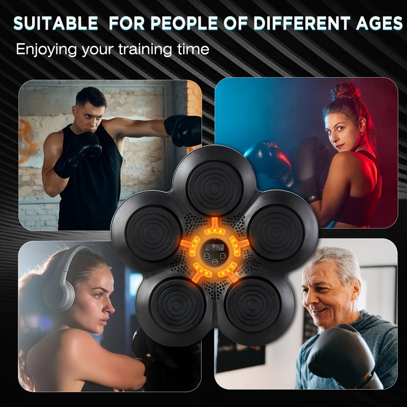 3 PCs Smart Music Boxing Machine, Wall Mounted Boxing Target, No Punching Installation, Adjustable Height, 9 Gear Speed Adjustment, Electronic Boxing Trainer with Gloves, Boxing Fitness Workout