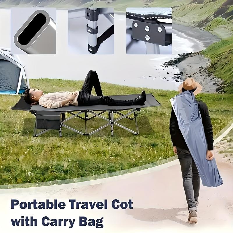 1pc 75in Extra-Large Double-Sided Mattress Foldable Sports & Outdoor Bed, Portable Heavy-Duty Stadium Guest Bed with Tote Bag and Stadium Seats