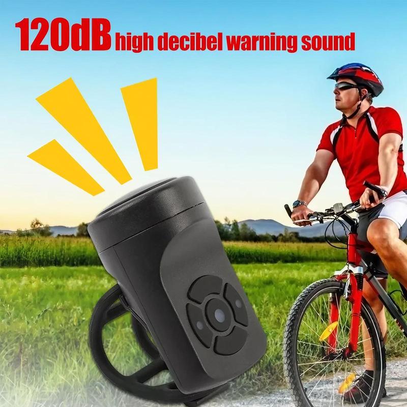 Bicycle Horn, 140db Loud Bicycle Bell with Vibration Alarm, Rechargeable Waterproof Smart Bicycle Horn, Bicycle Accessories for Mountain Bike