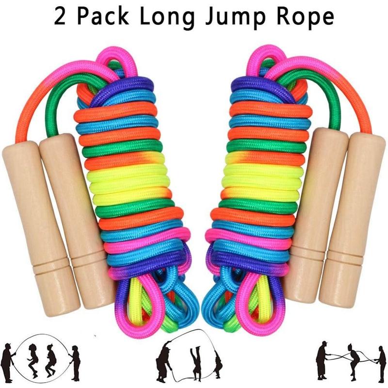 2 Pack Double Dutch Jump Rope, Adjustable Long Skipping Rope for Adults, Multiplayer Jumping Rope for Fitness Outdoor, School Sport, Party Game