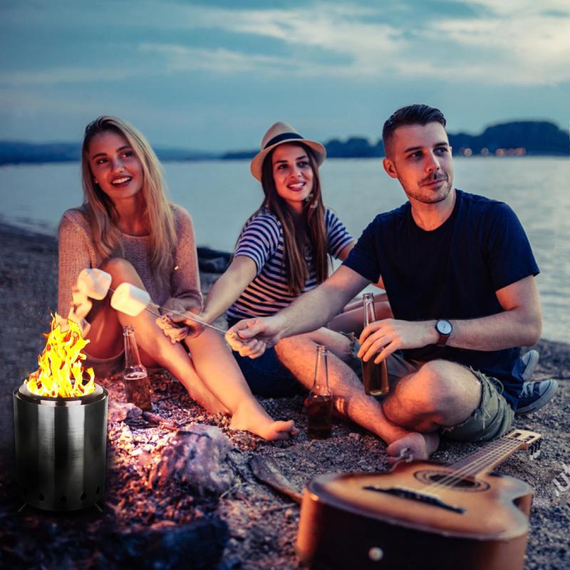 Outdoor Tabletop Fire Pit with Stand, Mini Fire Pit with Travel Bag, Low Smoke Stove, Suitable for Urban Yard Parties and Suburban Camping, Christmas Gift