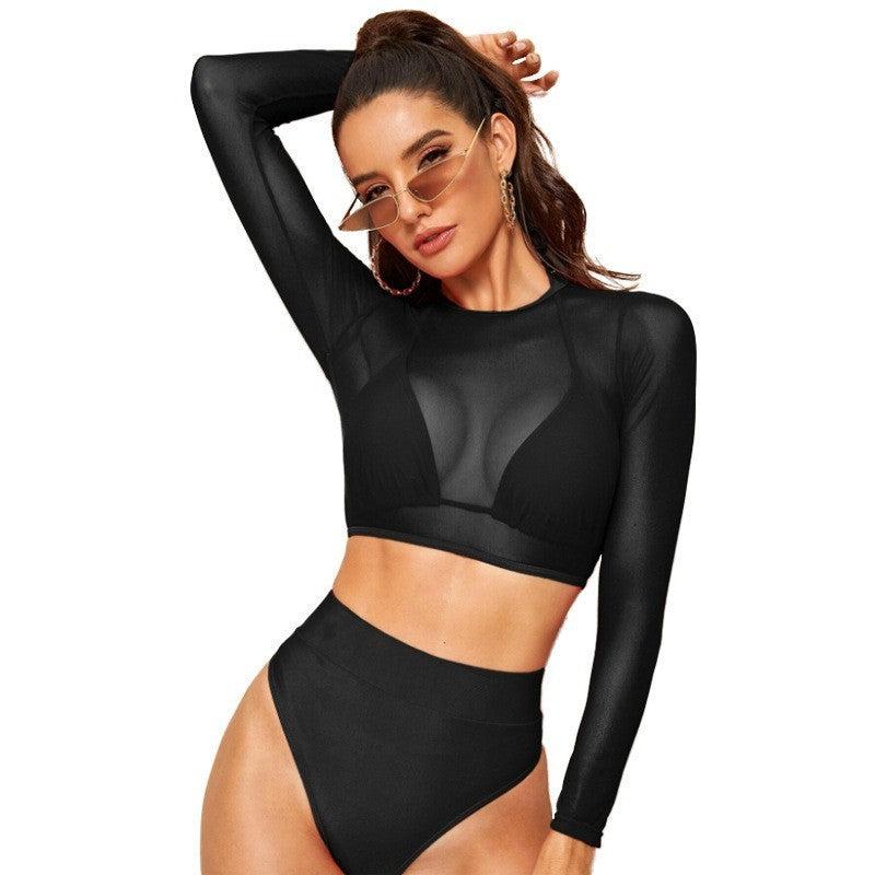 New European And American Split Swimsuit Mesh Bikini bikini  outfits