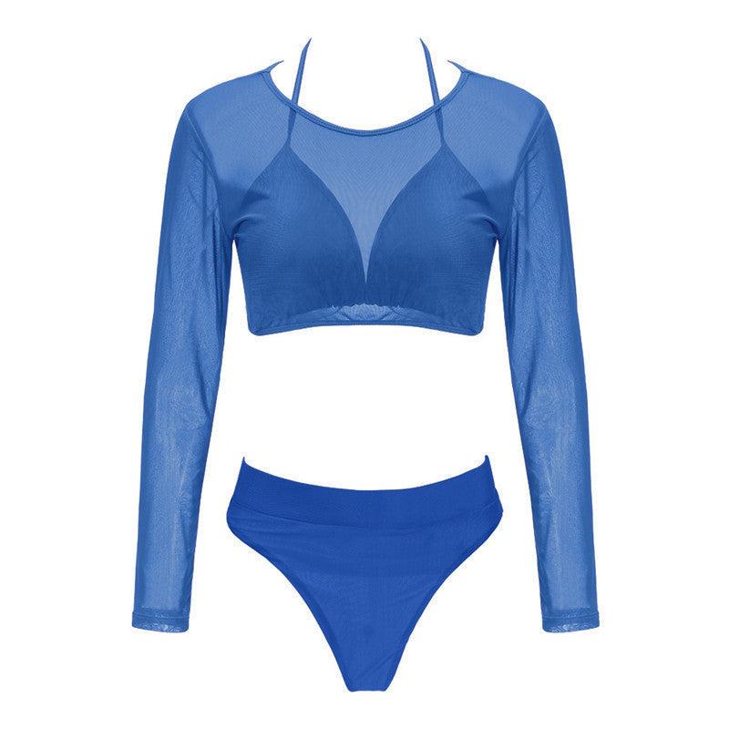 New European And American Split Swimsuit Mesh Bikini bikini  outfits