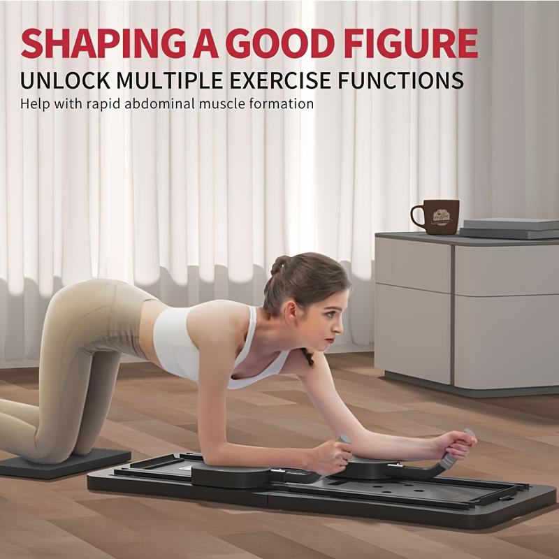 Multi-functional Ab Exercise Board, Foldable Home Pilates Reformer,Automatic Rebound, Core Training, Home Gym Equipment, ABS Material, No Power Required， for Abdominal & Core Strength Training