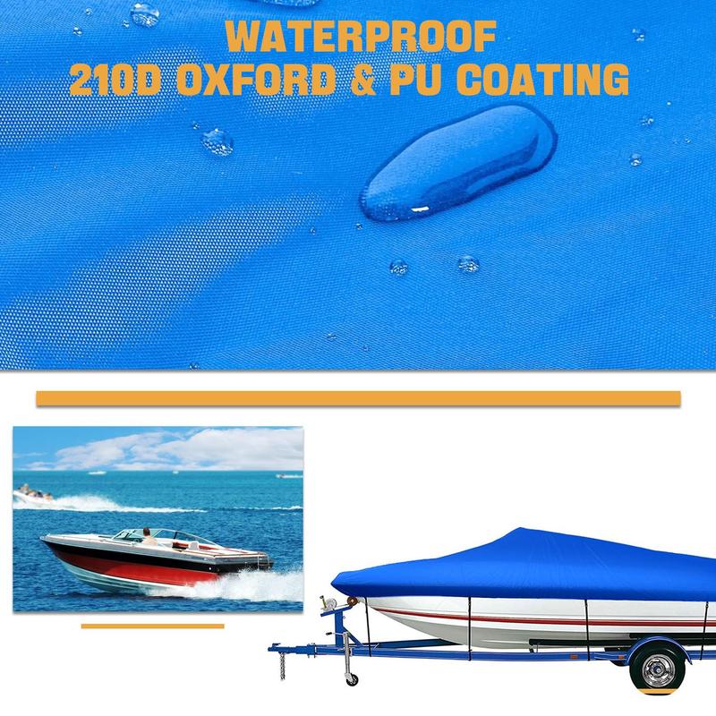 Trailerable Boat Cover Waterproof Heavy Duty Marine Grade Dust V-Hull Runabout