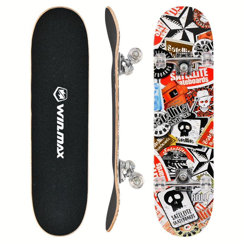 SAN QIAN SHOP Interesting sports  Beginner Skateboard - Vibrant Multi-color Design Skateboard, 31*8 Inches 7ly Maple Beginner Load 220.46LB 7-ply Maple Deck, Safe Non-slip Surface, Concave Feet