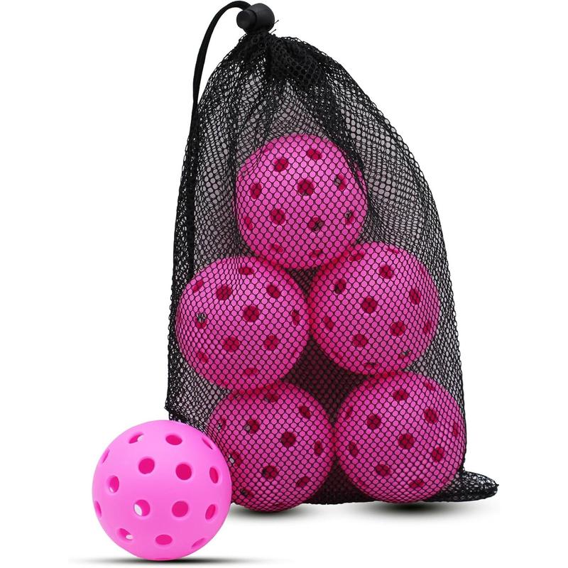 Pickleball Balls, 6 Pack 40 Holes Outdoor Pickleballs, High Elasticity & Durable Pickle Balls for All Style Pickleball Paddles