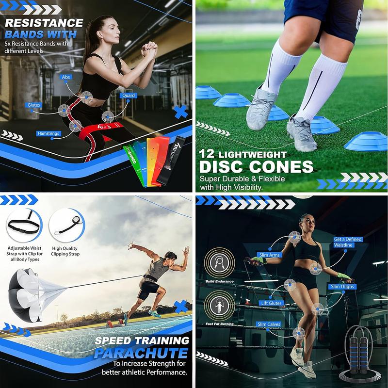 Agility  Equipment Set |Soccer  Equipment for  | Agility Ladder Speed  Equipment with Bag | Football  Equipment for Youth, Cones for Footwork