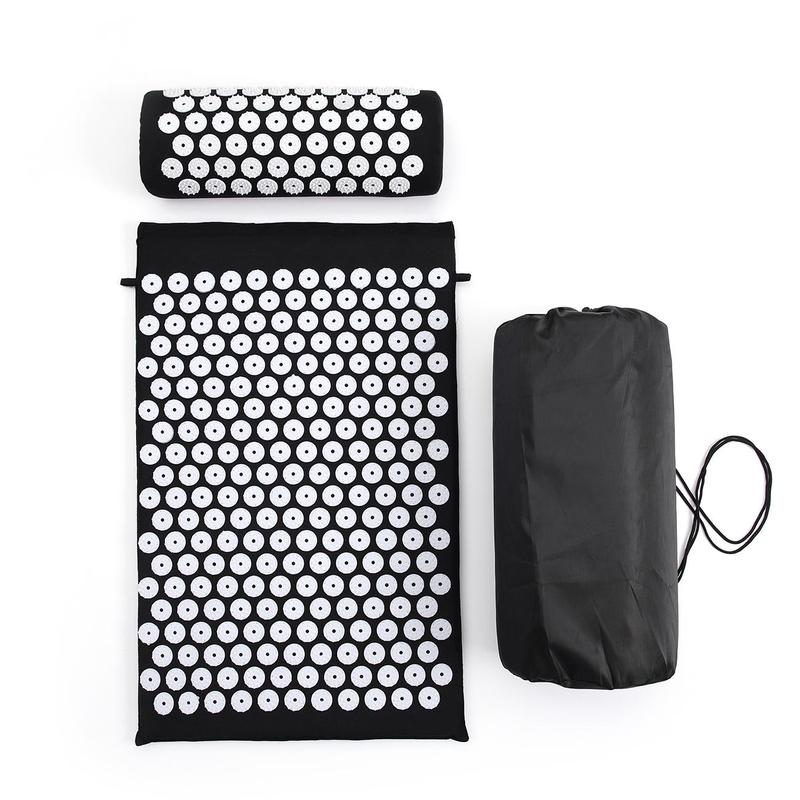 3pcs set Yoga Acupressure Massage Mat, Including Mat & Pillow & Storage Bag, Portable Fitness Muscle Relaxation Equipment for Home Gym, Yogachallenge