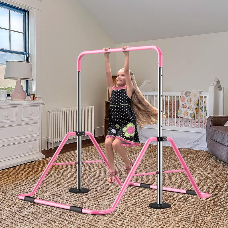 Lilypelle Gymnastics Bars for Kids with Adjustable Height, Folding Gymnastic Training Kip Bar, Junior Expandable Horizontal Monkey Bar for Home