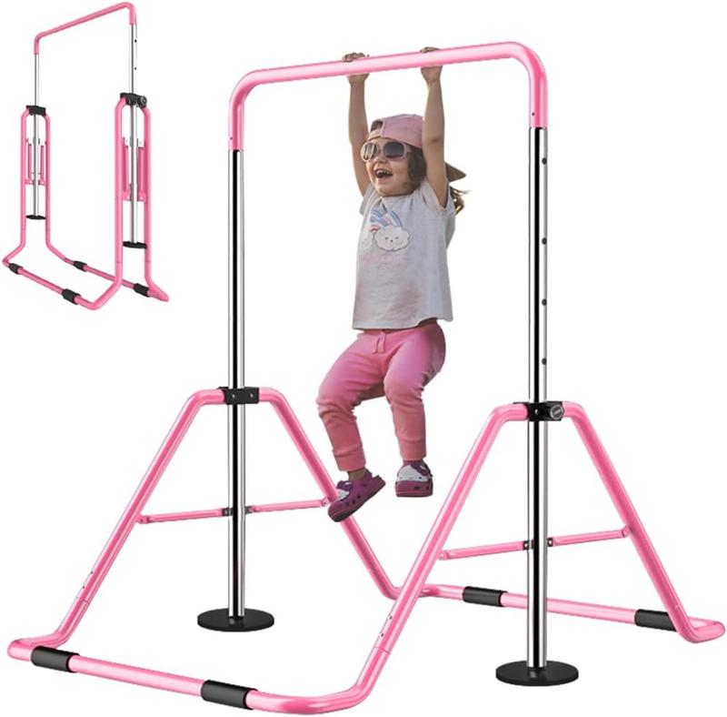 Lilypelle Gymnastics Bars for Kids with Adjustable Height, Folding Gymnastic Training Kip Bar, Junior Expandable Horizontal Monkey Bar for Home