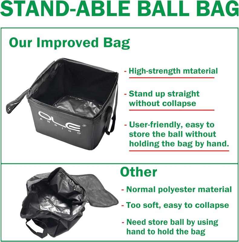 Tennis Ball Hopper with Side Pockets, Lightweight Sports Cart for 160 Balls