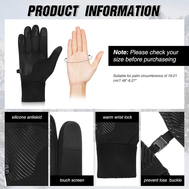 Winter Balaclava Face Mask Ski Gloves Set Breathable Full Face Mask Touchscreen Waterproof Gloves for Men Women Riding