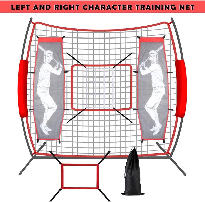 4 count Baseball Pitching Net Set - Baseball Softball Pitching Target Dummy Batter   with Adjustable 9 Hole Pitching Net Strike Zone, Portable Hitting Trainer for Improve Hitting Accuracy