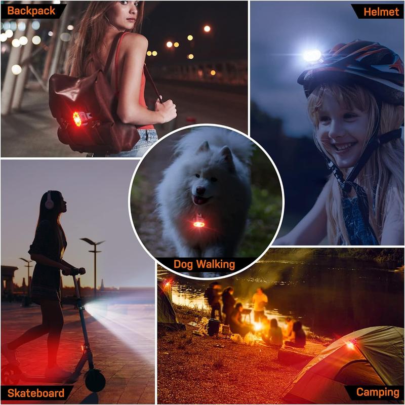 USB Rechargeable LED Bike Light Set - Front & Rear Lights For Mountain & Road Bikes, Super Bright With Spotlights And Floodlights