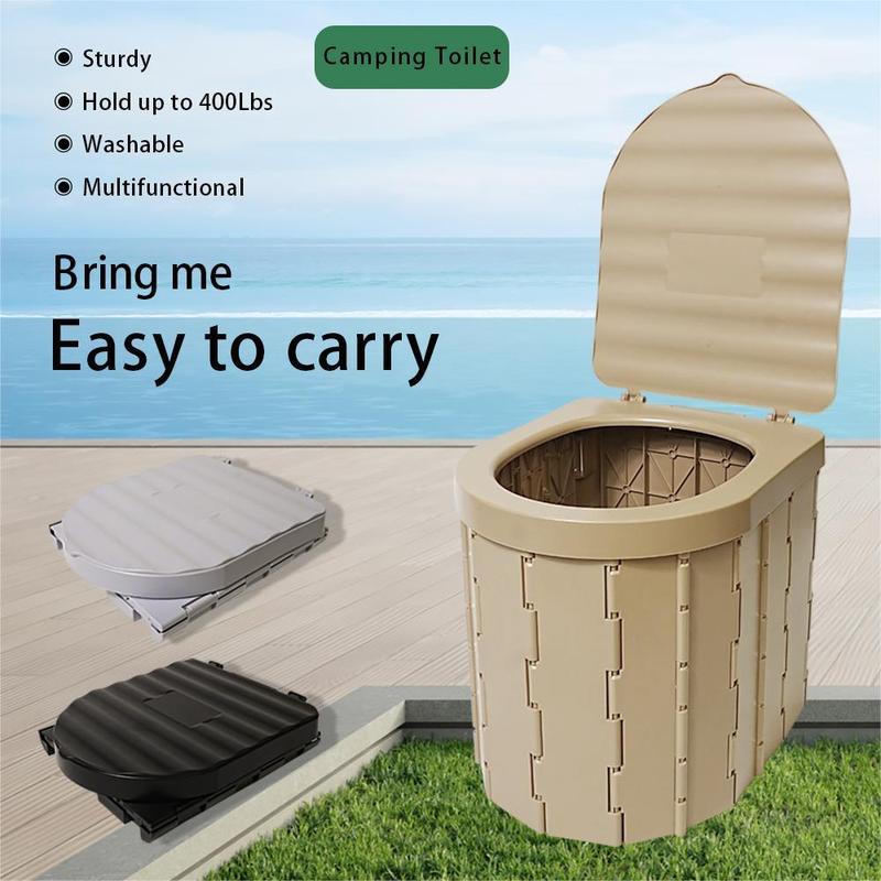 Folding Toilet (1 Count), Travel Car Accessories Portable Outdoor Camping Toilet, Car Stuff, Summer Gifts Self-driving Movable Toilet with 1 Count Carrying Bag and 12pcs Bin Bags, Bathroom Fixtures, Travel Essentials Tool, Bathroom Accessories