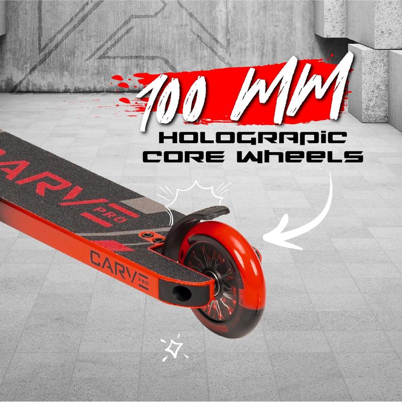 Carve Pro Freestyle Stunt Scooter - Strong Lightweight Aluminum Deck for Beginner 6 Years & Up