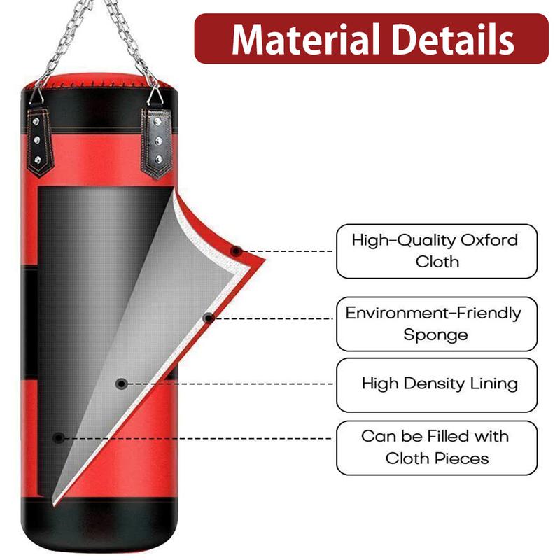 47Inches Punching Bag for Adults,Punching Bag for Kids,Punching Bag, Unfilled,Boxing Bag Set,with Boxing Gloves, Hand Wraps,Suitable for MMA Muay Thai Karate Taekwondo Training - Unfilled