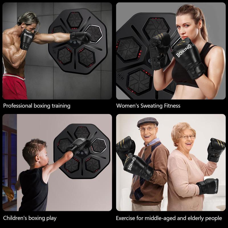 Boxing Machine,Music Boxing Machine with Boxing Gloves, Wall Mounted Smart Bluetooth Music Boxing Trainer, Boxing Equipment,Electronic Boxing Target Workout Punching Equipment for Home, Indoor and Gym,Maquina de boxeo Musical Pared