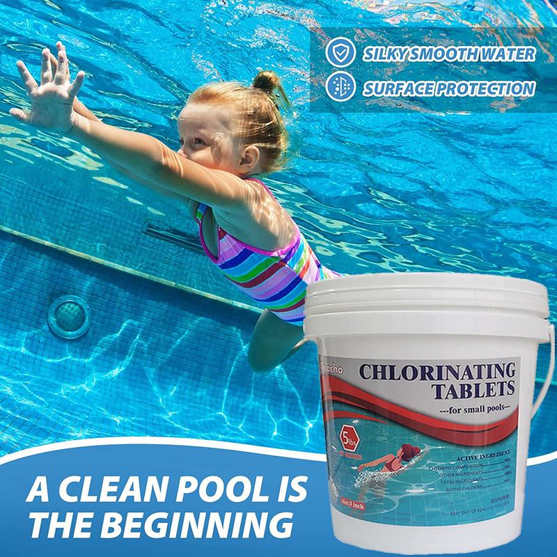 5 lb Chlorine Tablets for Pools - 3-Inch Chlorinating Tablets for Swimming Pools and Spas