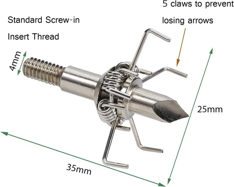 100 Grain Small Game Broadheads 12PK Judo Points with Broadhead Case Small Game Arrow Tips Screw-in Arrowheads