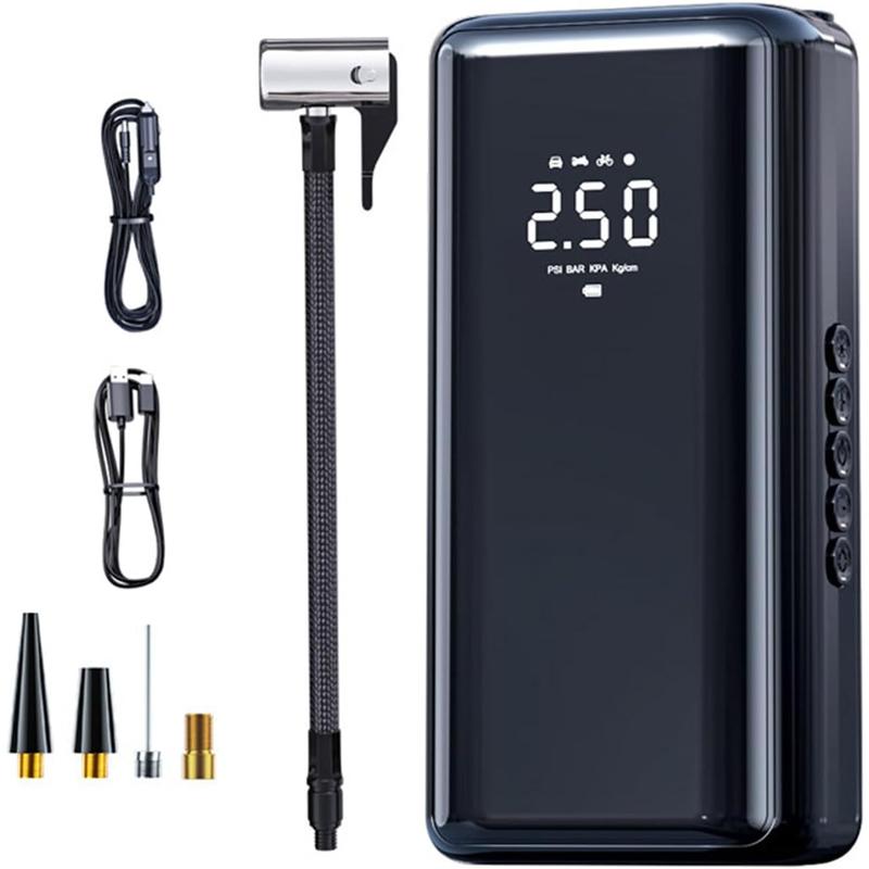 Tire Inflator Portable Air Compressor 150PSI 6000mAh Air Pump for Car Tires with LED Light Tire Pressure Gauge for Car Bike Motorcycle Tires Balls