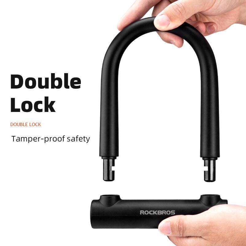 ROCKBROS Heavy Duty Anti Theft Bike Lock U-lock 4 ft  for Bikes eBikes Motorcycles Scooters