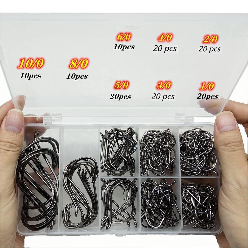 Fishing Hook Set, 130pcs box Mixed Sized Fishing Hook, Stainless Steel Fishing Hook, Outdoor Fishing Accessories for Fishing Enthusiasts