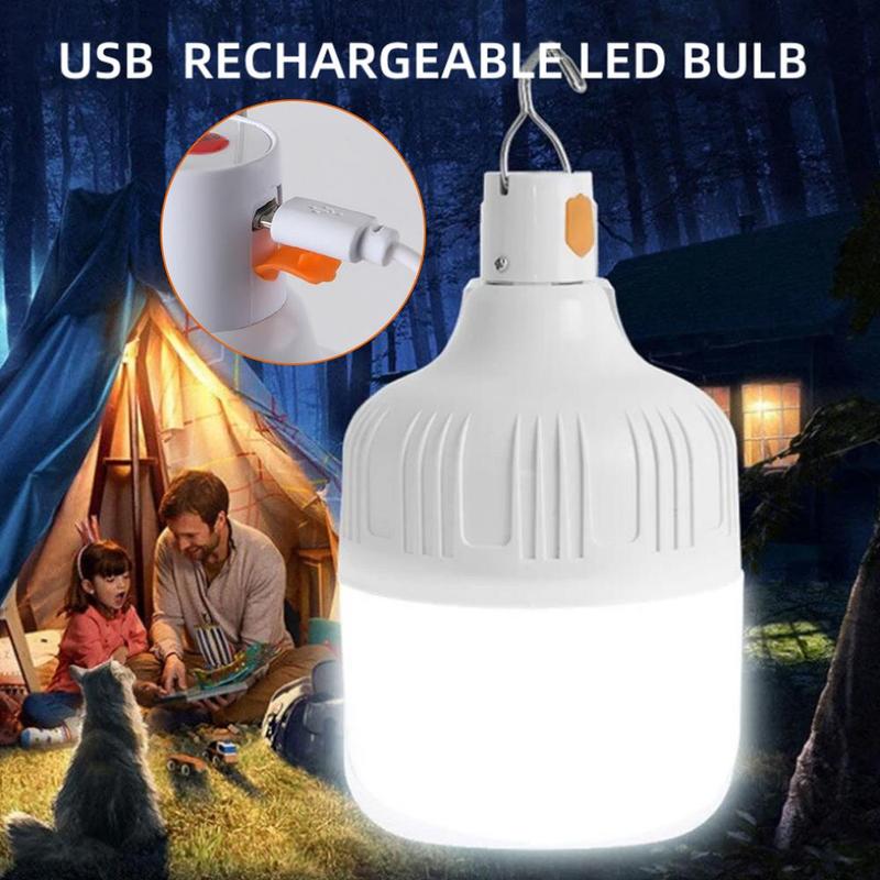 Portable Rainproof LED Bulb, 1 Count USB Rechargeable Emergency LED Light with 3 Lighting Modes, Suitable for Camping Picnic, Night Fishing & Patio Barbecue Party