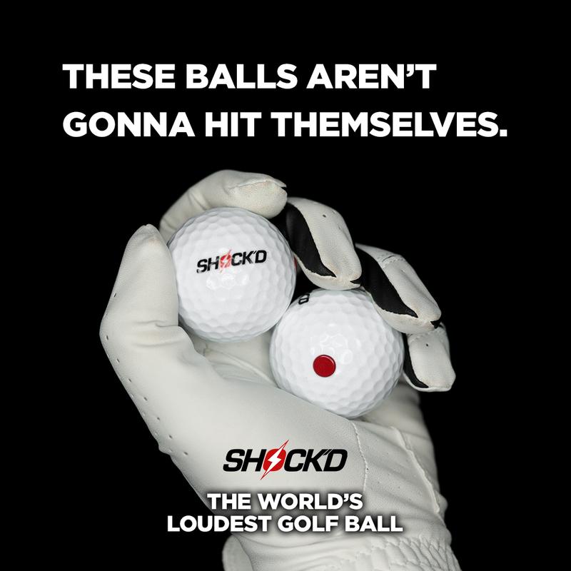 BUY 3 GET 1 FREE BUNDLE - SHOCK'D Golf Balls, World's Loudest Golf Ball, Choose Your Color, 4 Sleeve Count