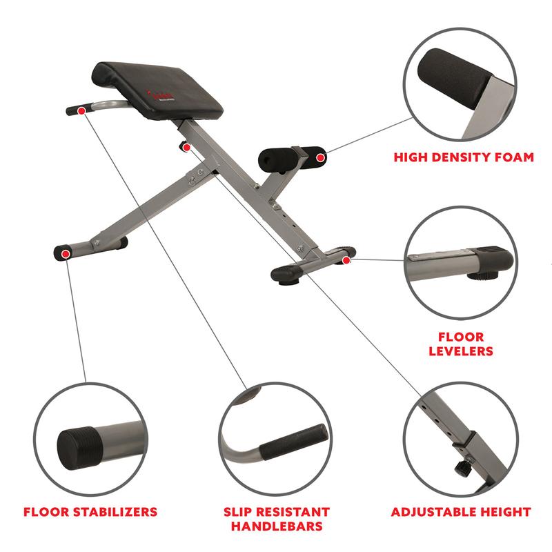 45 Degree Hyperextension Roman Chair,  Adjustable Height Hyper back extension, Foldable Ab Sit Up Bench for Home Gym