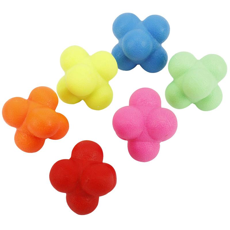 6 PCS Reaction Balls Rubber Reaction Bounce Balls for Hand-Eye Coordination, Agility & Speed Reflex Training Green,Orange,Red