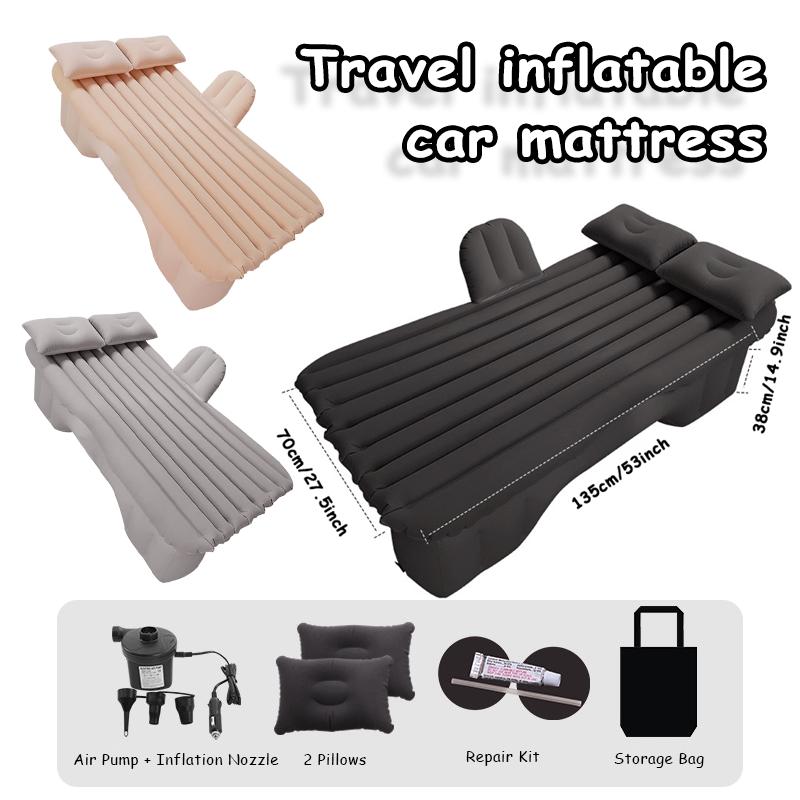 Inflatable Car Air Mattress Back Seat Bed,Car Beds Thickened Car Camping Air Mattress Bed with Air Pump,Portable Car Travel Mattress,Car Sleeping Mattress Bed for Car Universal SUV carairmattress